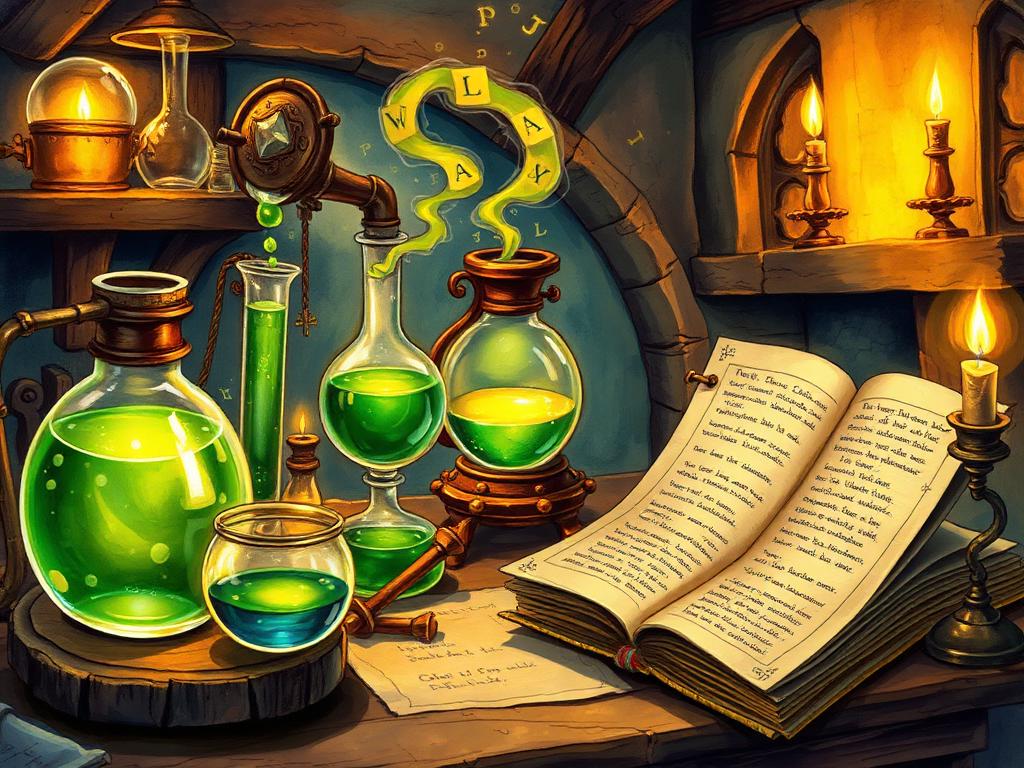 Illustrazione di Il laboratorio dell'alchimista